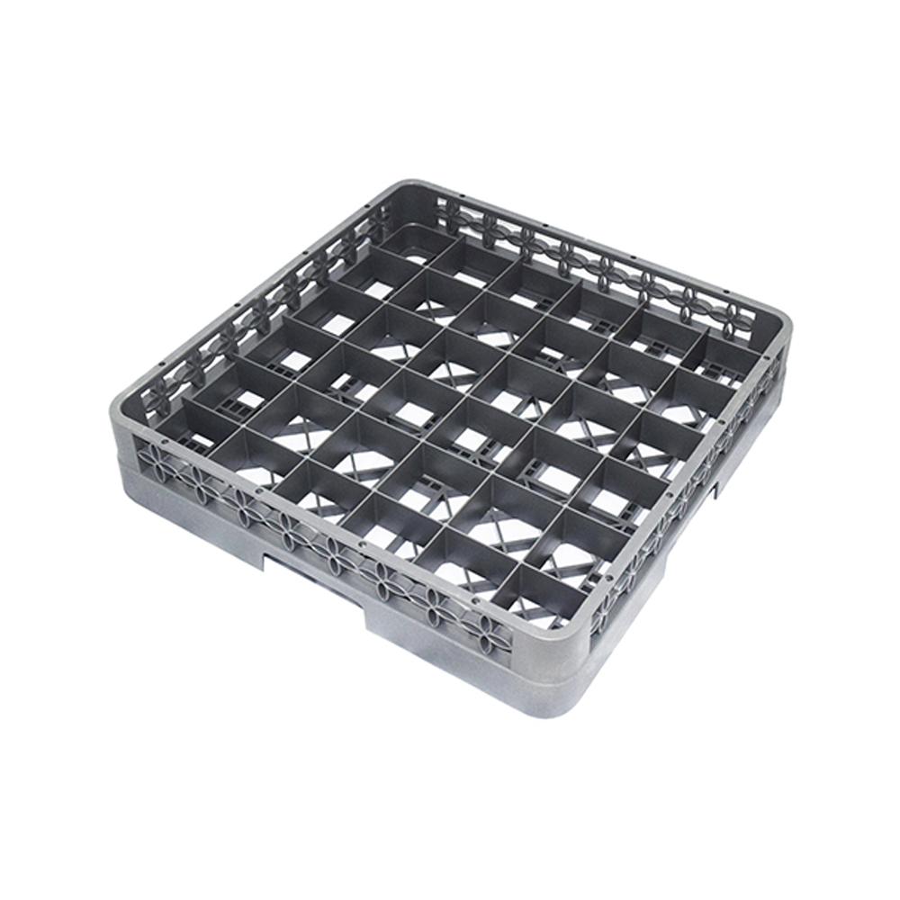 Plastic 36 Compartment Glass Rack Dark Gray