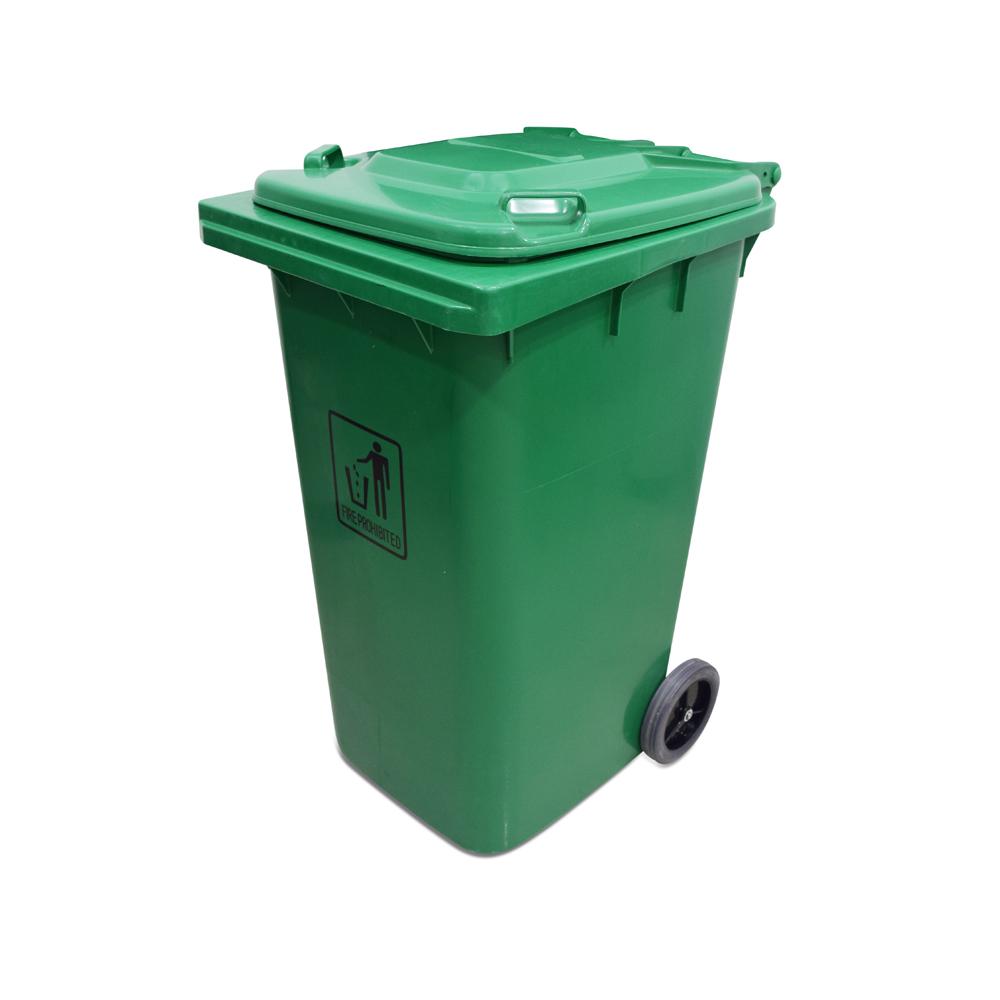 AKC | Plastic Garbage Bin | 240LTR | GREEN